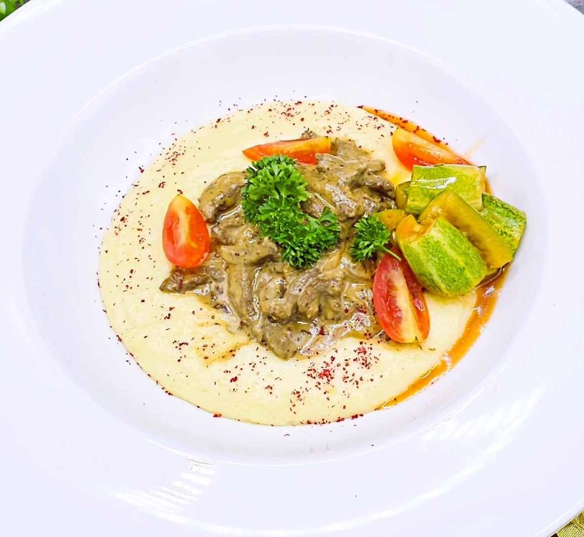 Beef Stroganoff with Mashed Potatoes