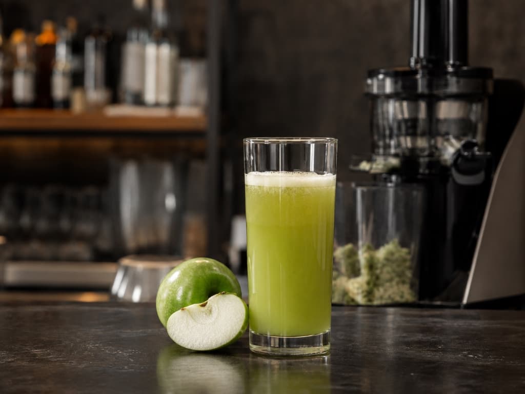 Freshly squeezed juice apple green