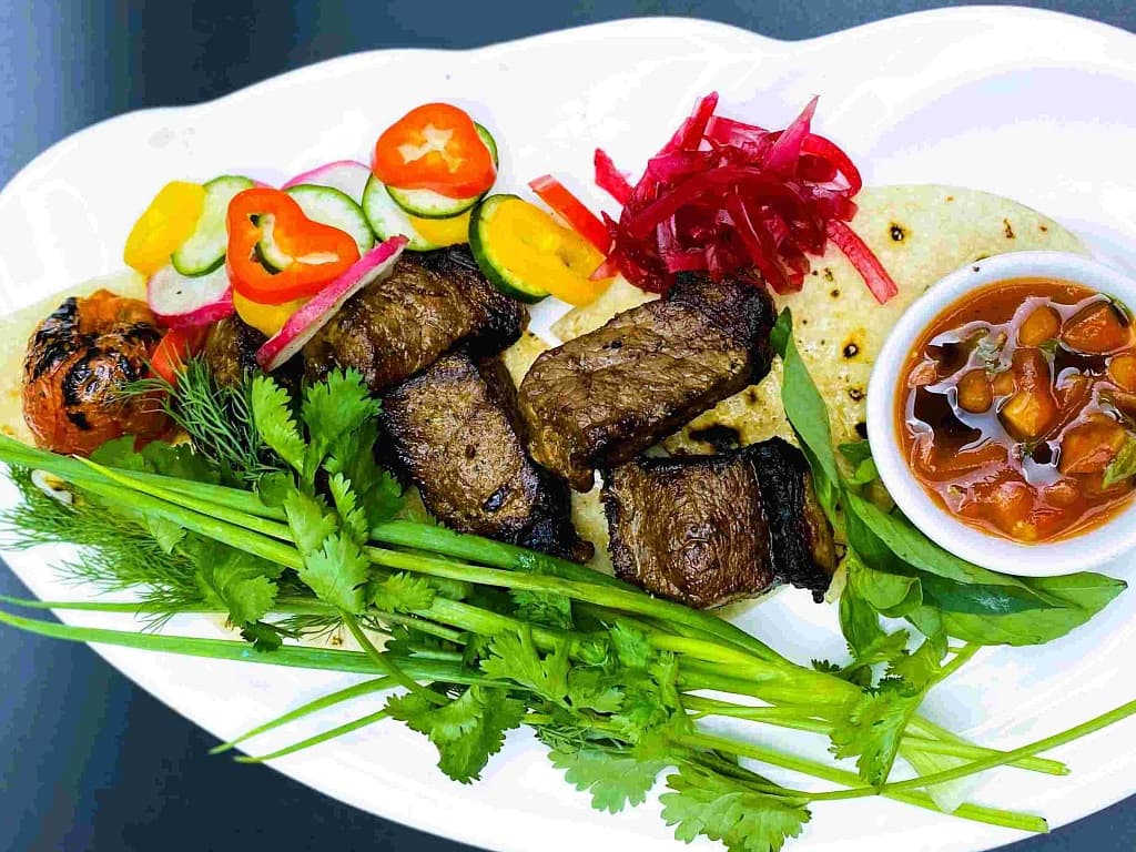New Zealand bbq veal kebab