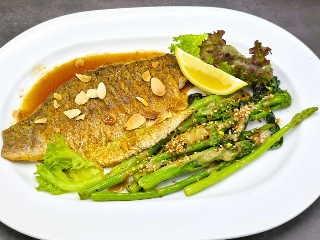 Barramundi with vegetables