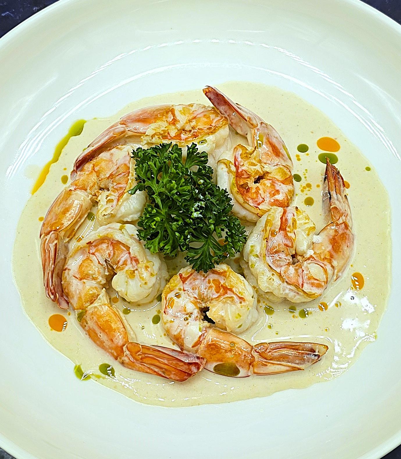 Prawns in cream sauce