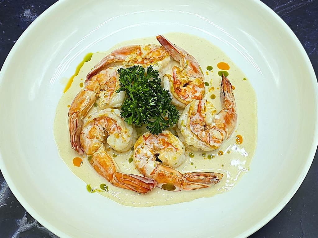 Prawns in cream sauce