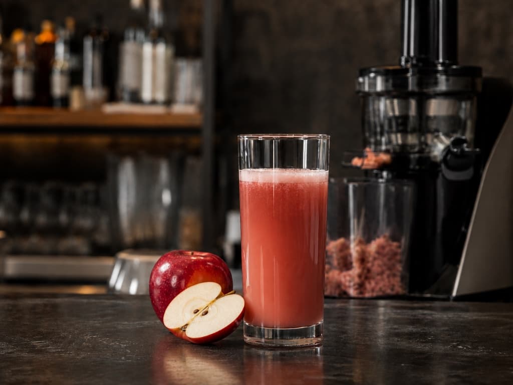 Freshly squeezed juice apple red