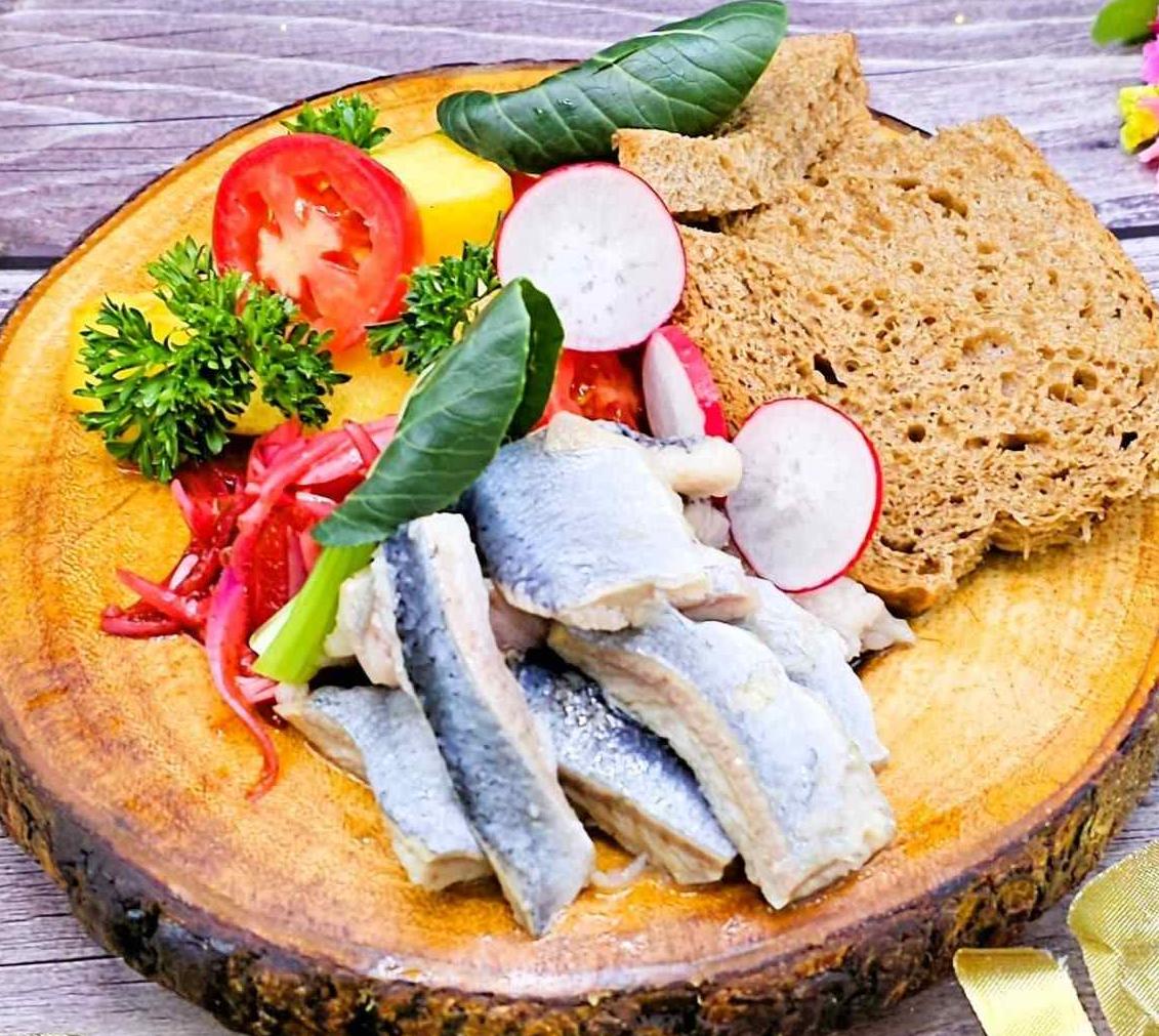 Salted Herring with Onion and Potato