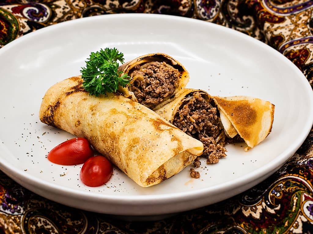 Pancakes with meat