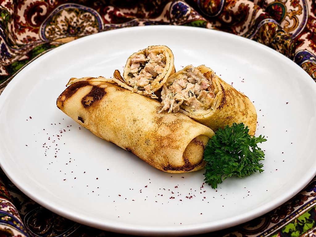 Pancakes with Chicken and Mushrooms